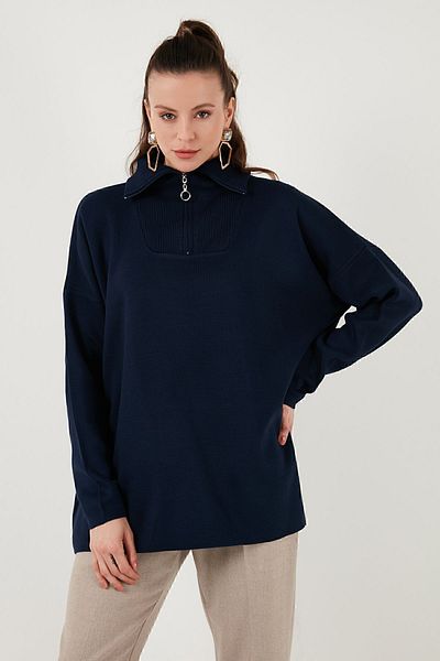 Lela Oversize Half Zip Knitwear Sweater - Pullover 4616079 Y