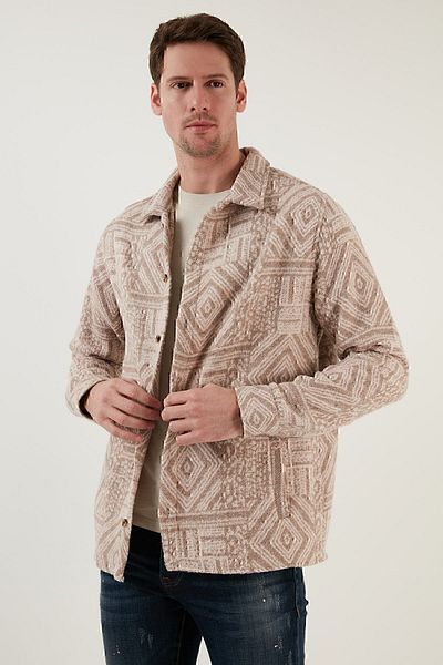 Buratti Χειμερινό πουκάμισο με μοτίβο Slim Fit Ανδρικό πουκάμισο Cf23w 346032