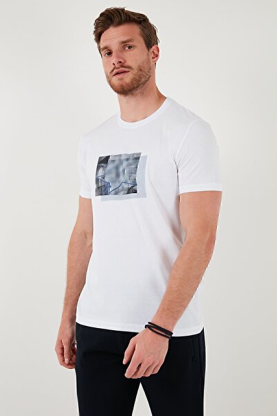 Buratti Ανδρικό βαμβακερό μπλουζάκι με λαιμόκοψη με λεπτή εφαρμογή - 646R8120