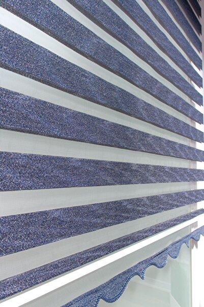 Naza Zebra Stor Perde 24299-08 Lacivert Dokusal Etekli
