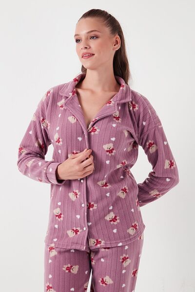 Lela Set de pijamale cu potrivire standard cu fleece - cu nasturi, set de pijamale 6095615