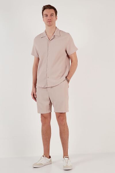 Buratti Pantalon scurt pentru bărbați, cu buzunar legat în talie, slim fit CF...