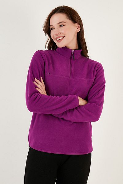 Lela Απαλή υφή Slim Fit Anti-pilling Fleece Women - Μισό φερμουάρ που δεν κολλάει 5907000