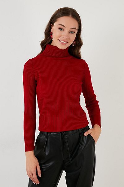 Lela Pulover cu snur acrilic moale cu gât -4614102