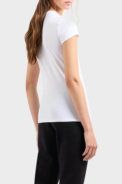 Armani Exchange Tricou din bumbac slim cu decolteu triplu TRIUC 3DYT51 YJETZ 1000