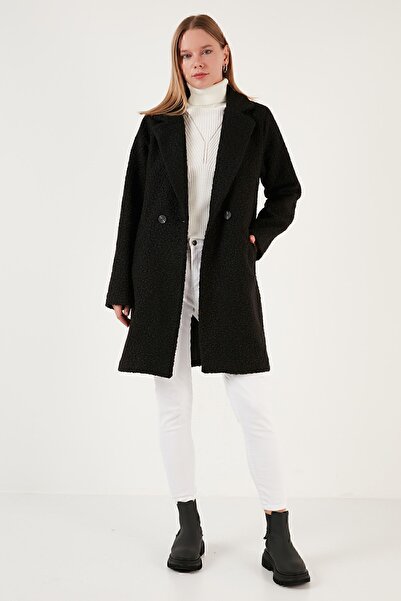 Lela Oversize Kruvaze Yaka Suni Kürklü Peluş Kaban KABAN 6403352