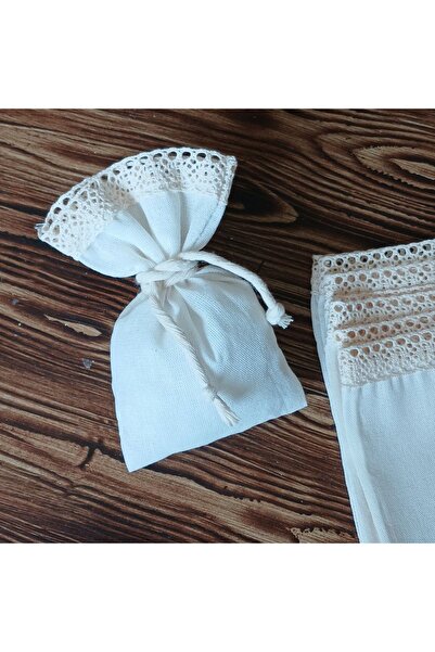 Mutlu Başlangıçlar 10 Adet Boş Natürel Lavanta ,kına,nikah Şekeri Kesesikesesi