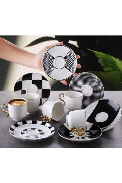 GÖNÜL Porcelain 6-Piece Coffee Set G4008