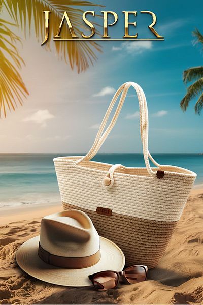 JASPER Beige Jute Rope - Multi-Purpose Travel, Picnic and Beach Bag