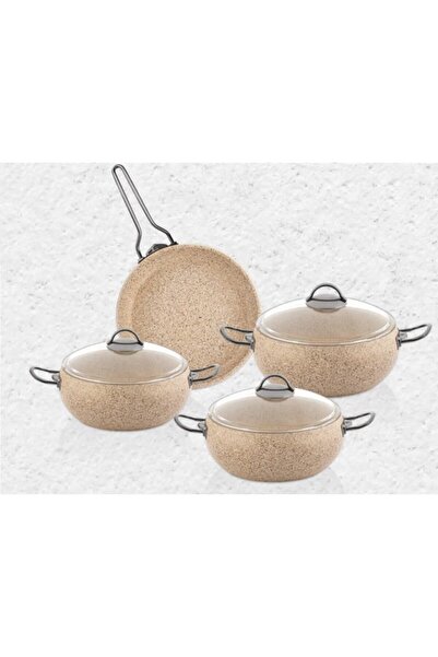 SILA 3023 Kumbej Granit 7 Parça Kum Beji Güveç Tencere Seti