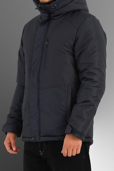 D1fference Men's Navy Blue Windproof Hooded Sports Winter Coat & Coat & Parka