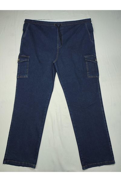 massimo port Plus Size Dark Blue Jeans Jogger Pants - Cargo Pocket 0999