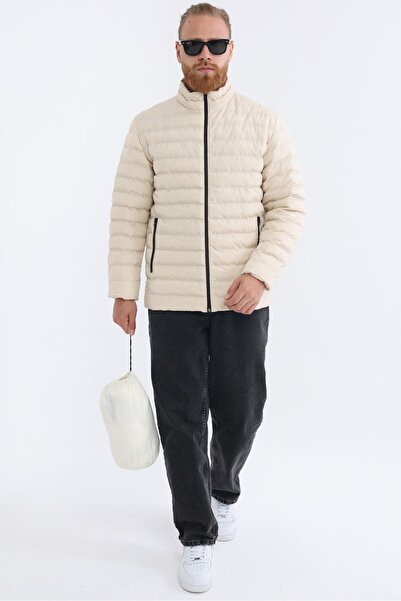 D1fference Men's Ultra-Light Windproof Stone Sports Coat - Warm, Fiber Filled and Portable Bag