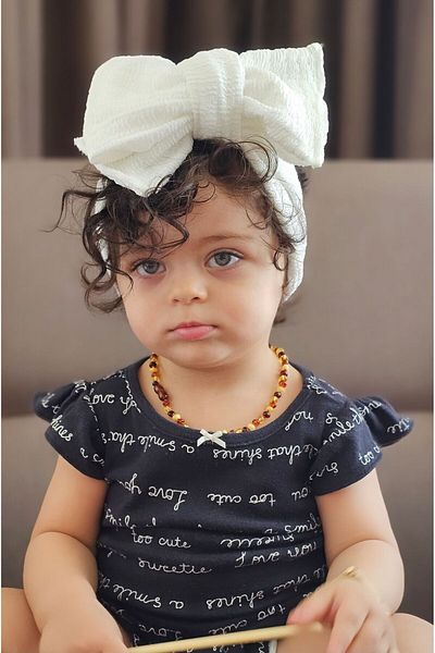 ALYA double bow flexible scallop adjusted 0-6 years old bandana xl bow