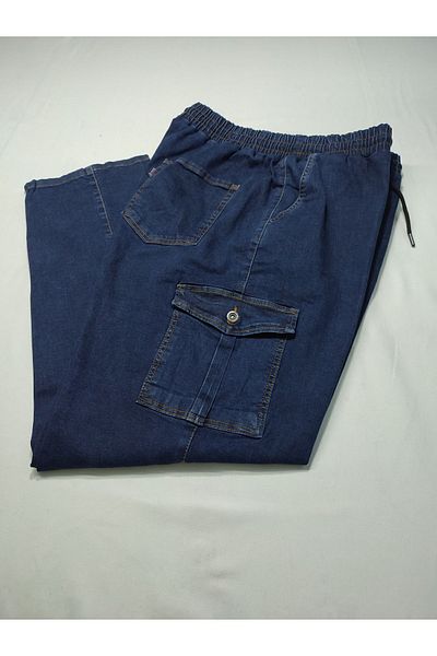 massimo port Plus Size Dark Blue Jeans Jogger Pants - Cargo Pocket 0999