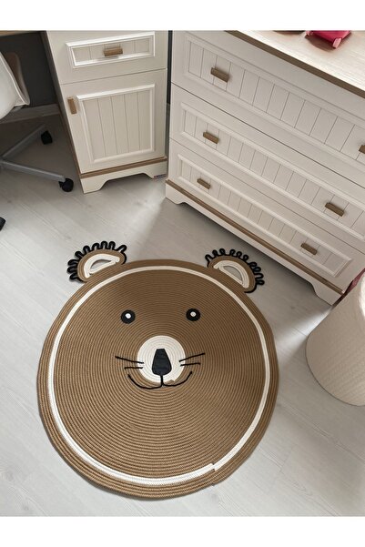Halımax Milda Haz Toz Vermez Antialerjik Jüt Dokuma Sevimli Ayı Jüt Halı Bebek Çocuk Odası Halısı