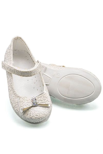 sermoda Baby Bow Stone Detail Self Patterned Ballerina Ballerina