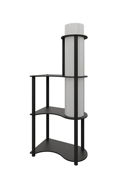 Halımax Tina Dekoratif Raflı Modern Lambader Beyaz Abajur