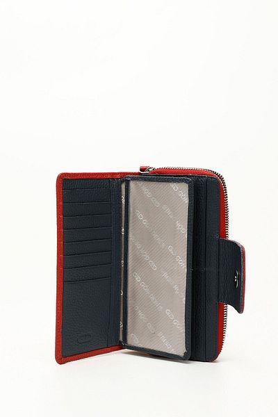 GÖNDERİ(R) Women's Red to Navy Blue Horizontal Genuine Leather Wallet