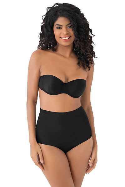 Cooqpoo High Waist Recovery Non-Marking Women's Slip Corset - S-3Xl Black Laser Cut