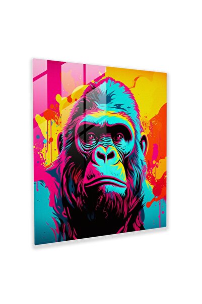 PaintedAnarchy Pop Art Gorilla Glass Wall Art - Gorilla, Home Decor, Gorilla,...