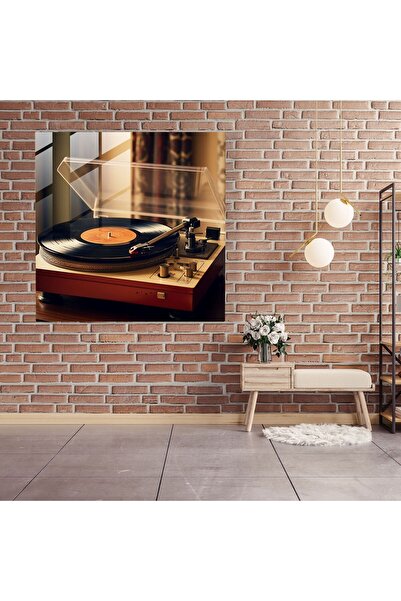 PaintedAnarchy Retro vinil plak çalar Cam Tablo - retro, duvar dekorasyonu, modern sanat, cam duvar sanatı