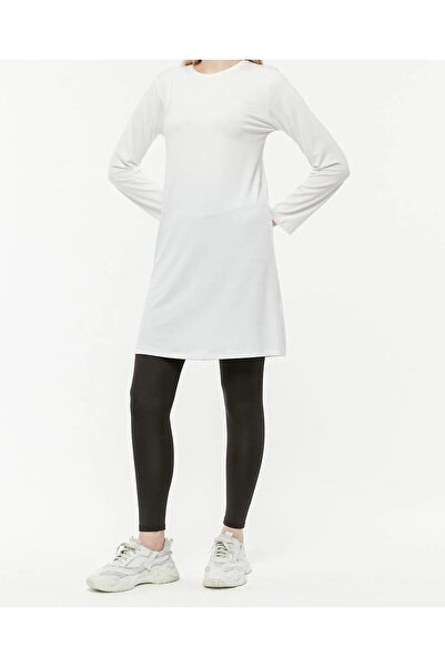 Sum Bisiklet Yakalı Penye Viskon Tunik Bluz