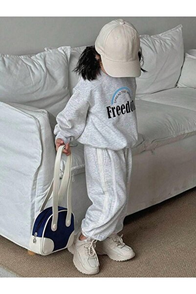 Machetta Freedom Printed Unisex Kids Oversize Sweatshirt and Sweatpants Set