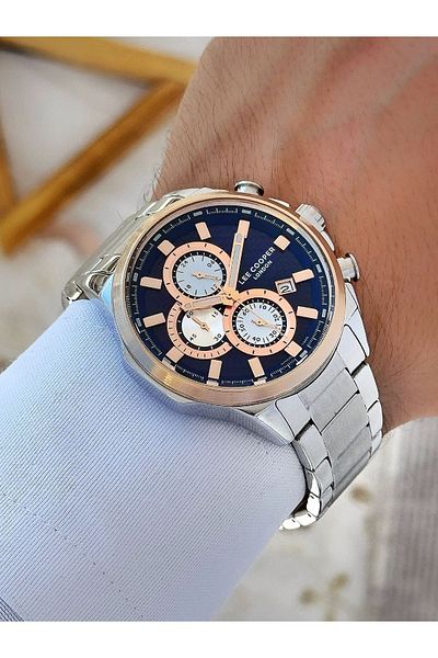 Lee Cooper 5 Atm Waterproof Steel Cord Men's Wrist Watch - Functions Active