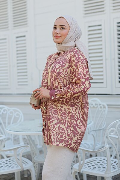 LOCCO Yellow Ethnic Patterned Shirt