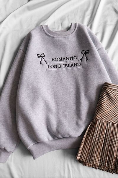 EFBUTİK Φούτερ Long Island Grey Romantic 3 Thread Raster