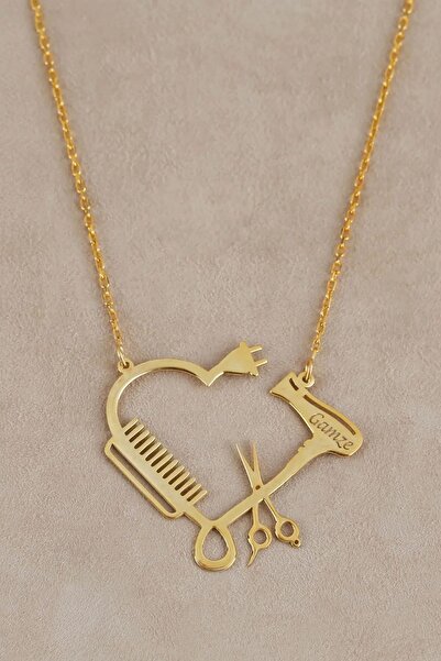 VAOOV 925 Ayar Gümüş Kişiye Özel Isimli Kuaför Kolyesi