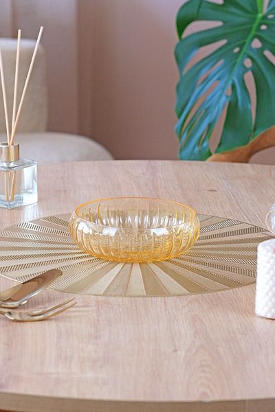 Glore Glass Yellow Small Salad Bowl