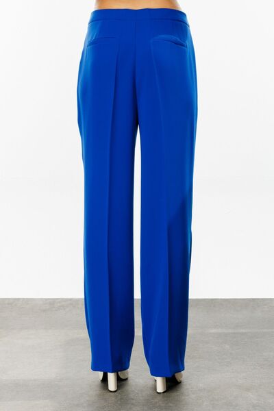 Ekol Saks Πολύχρωμο Γυναικείο Παντελόνι 1011 - Χωρίς Τσέπη Μπροστά και Φαρδιά Πόδι