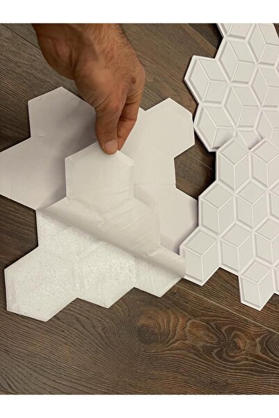 TechnoSmart 10Adet 30X30cm 3D Kendinden Yapışkanlı Duvar Kaplama Su Geçirmez Dekorasyon Mutfak Banyo