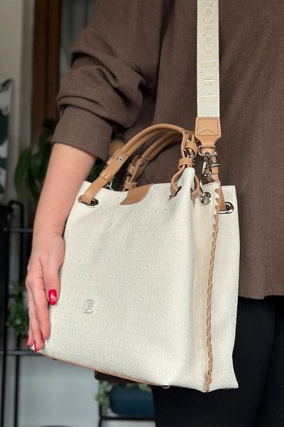 GALB LEATHER Geantă de umăr pentru femei Just Polo - Dimensiune mare lată, curea largă, zilnic 33x26 cm