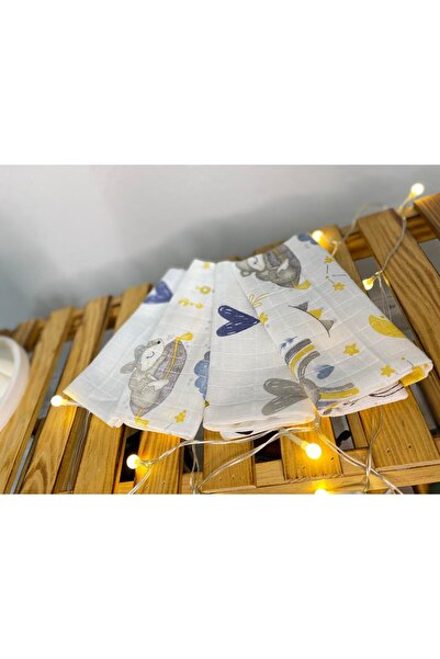 Mak store Müslin 4’lü Bebek Ağız Mendili, Ter Bezi Çok Amaçlı Mendil 23x18