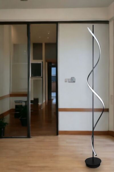 Fer Avize Violet Modern Tasarım Siyah Renk Gün Işığı Ledli Salon - Yatak Odası Led Lambader