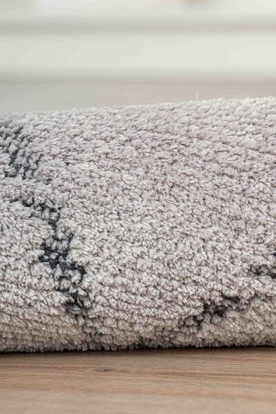 Lorente Home Χαλί Ria Viscose Woven Carpet Bukle Terry Αντιολισθητική βάση που πλένεται Γκρι χαλί σαλονιού 1540