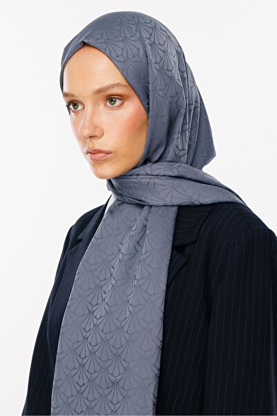 Mooncorn Füme Lotus Desen İpeksi Jakar Şal