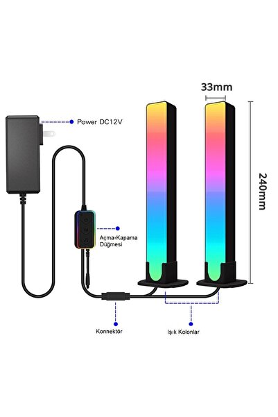 Home Rgb Atmosfer Işık Çubuğu Ortam Müzik Tv oyun  Senkronizasyon Dekorasyon Gece Lambası Wifi LED Işık