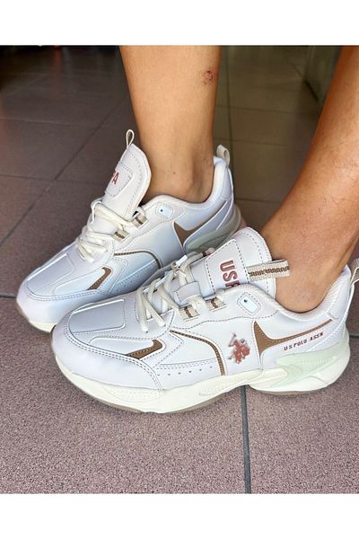 U.S. Polo Assn. POLO ASSN. SUA. Femei - Tenis cu talpă groasă din piele artificială colorată nud