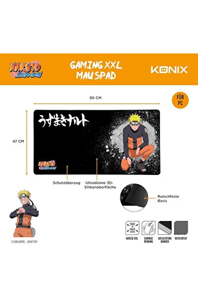 Konix لوحة ماوس ناروتو XXL باللون الأسود