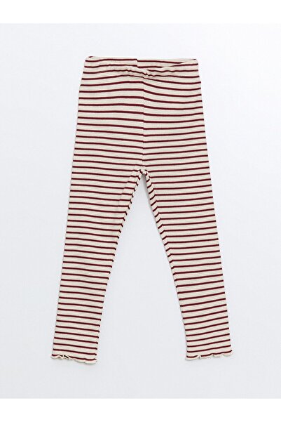 LC Waikiki LCW Baby - سروال ضيق مخطط باللون الأسود للفتيات الصغيرات، خصر مطاطي