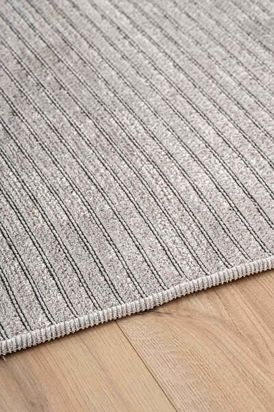 Lorente Home Opal Viscose Gray Plush Doorway Carpet - Washable Non-Slip Base, Carpet with Towel 1650