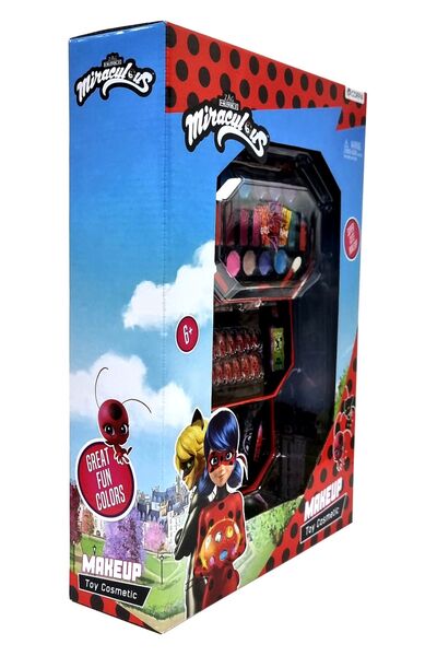 Miraculous صندوق مستحضرات تجميل كبير مثمن مكون من 3 طبقات