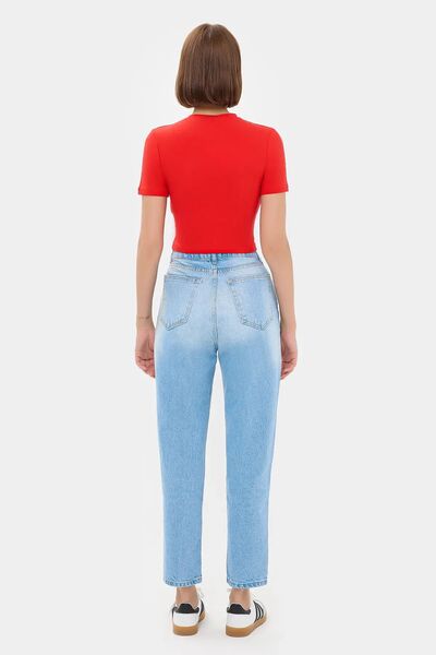 Hiccup Bisiklet Yaka Basic Crop Top