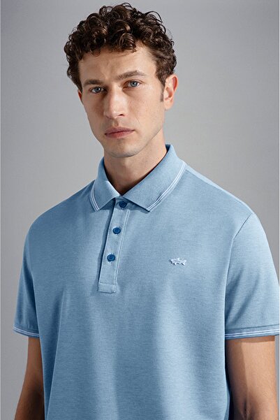 PAUL&SHARK MEN'S KNITTED POLOSHIRT C.WCOTTON
