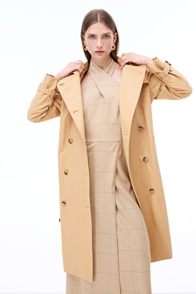 Perspective Below the Knee Talisman Color Trench Coat - Regular Fit and Fitted Sleeve Deveti