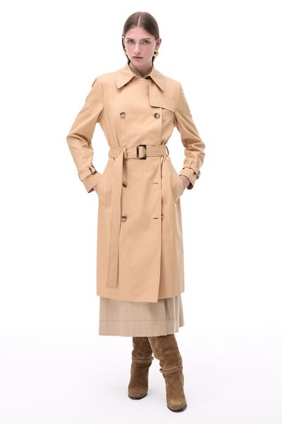 Perspective Below the Knee Talisman Color Trench Coat - Regular Fit and Fitted Sleeve Deveti